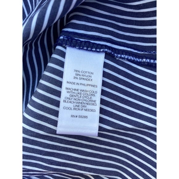 Express navy & white off shoulder blouse - Picture 5 of 5